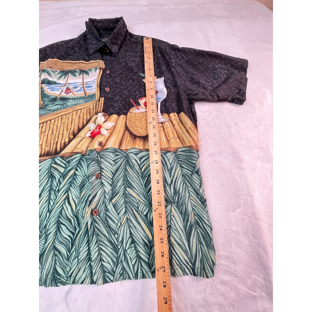TORI RICHARD Mens‎ M Shirt Black Tropical Cocktail Made in Hawaii - Picture 7 of 8